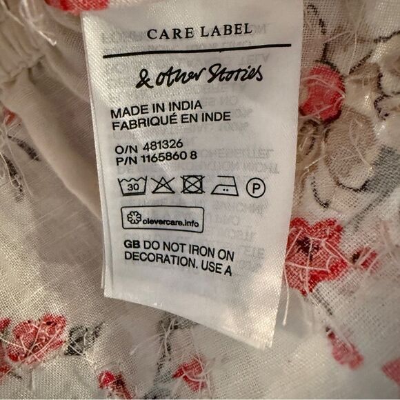 & Other Stories Elasticated Embroidered Bustier Top - Picture 3 of 7